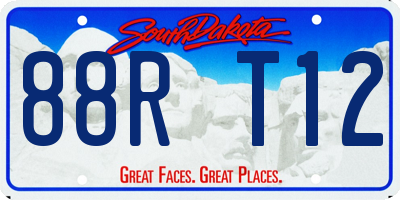 SD license plate 88RT12
