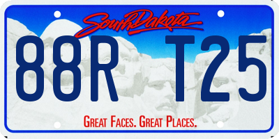 SD license plate 88RT25