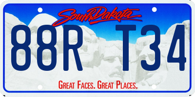 SD license plate 88RT34
