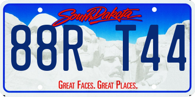 SD license plate 88RT44