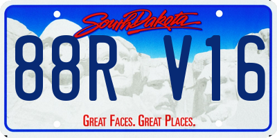 SD license plate 88RV16