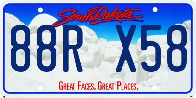 SD license plate 88RX58