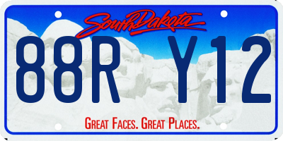 SD license plate 88RY12