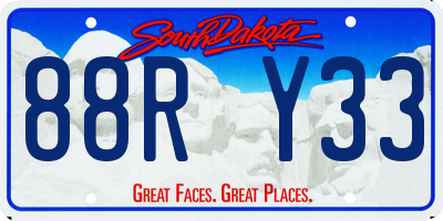 SD license plate 88RY33