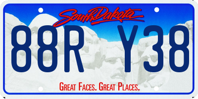 SD license plate 88RY38
