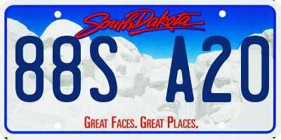 SD license plate 88SA20