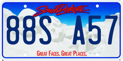 SD license plate 88SA57