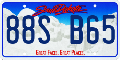 SD license plate 88SB65