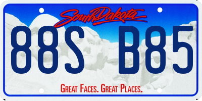 SD license plate 88SB85