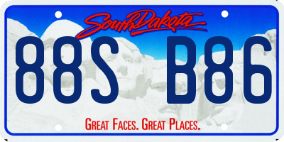 SD license plate 88SB86