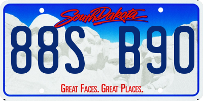 SD license plate 88SB90