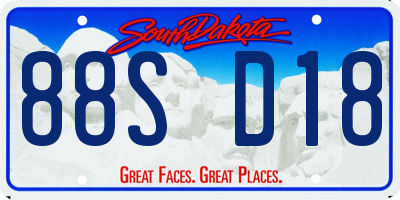 SD license plate 88SD18