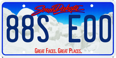 SD license plate 88SE00