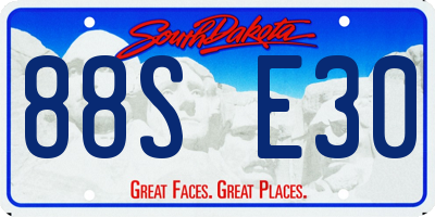 SD license plate 88SE30