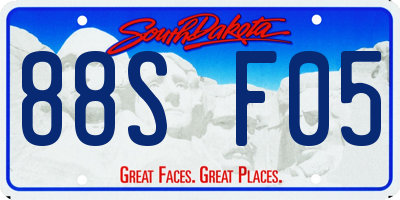 SD license plate 88SF05