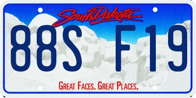 SD license plate 88SF19
