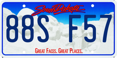 SD license plate 88SF57