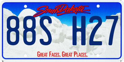SD license plate 88SH27