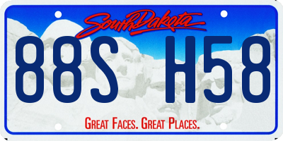 SD license plate 88SH58