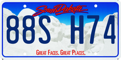 SD license plate 88SH74
