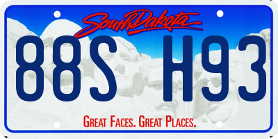 SD license plate 88SH93