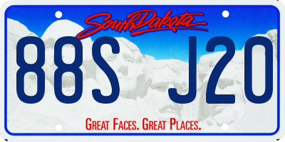 SD license plate 88SJ20