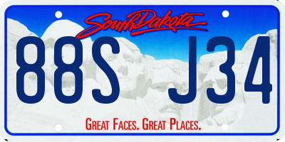 SD license plate 88SJ34