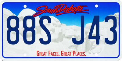 SD license plate 88SJ43
