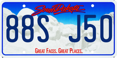 SD license plate 88SJ50