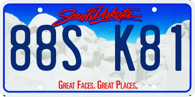 SD license plate 88SK81