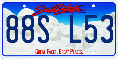 SD license plate 88SL53