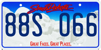 SD license plate 88SO66