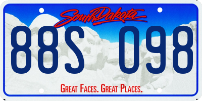SD license plate 88SO98