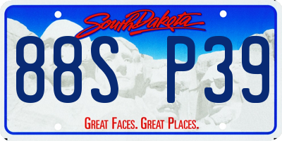 SD license plate 88SP39