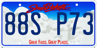 SD license plate 88SP73