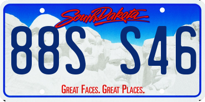 SD license plate 88SS46