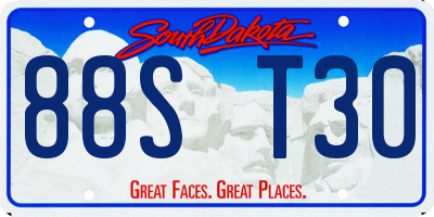 SD license plate 88ST30