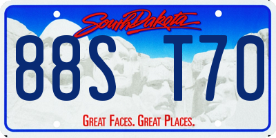 SD license plate 88ST70