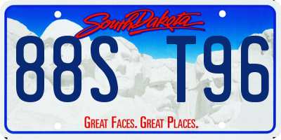 SD license plate 88ST96