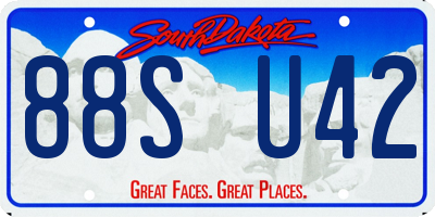 SD license plate 88SU42