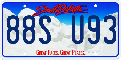 SD license plate 88SU93