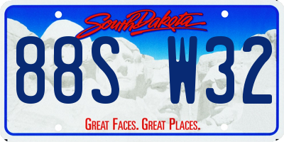 SD license plate 88SW32