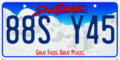 SD license plate 88SY45