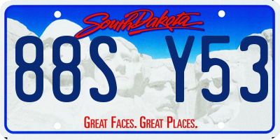 SD license plate 88SY53