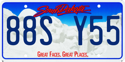 SD license plate 88SY55