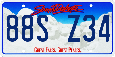 SD license plate 88SZ34