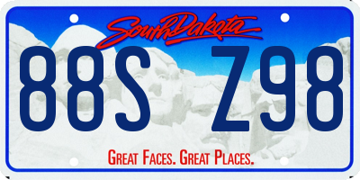 SD license plate 88SZ98