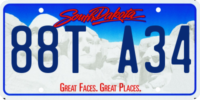 SD license plate 88TA34