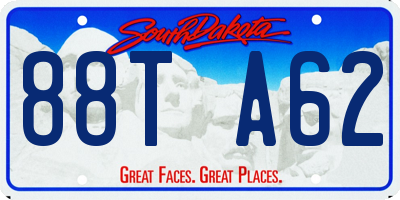SD license plate 88TA62