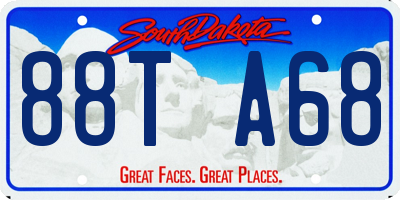 SD license plate 88TA68